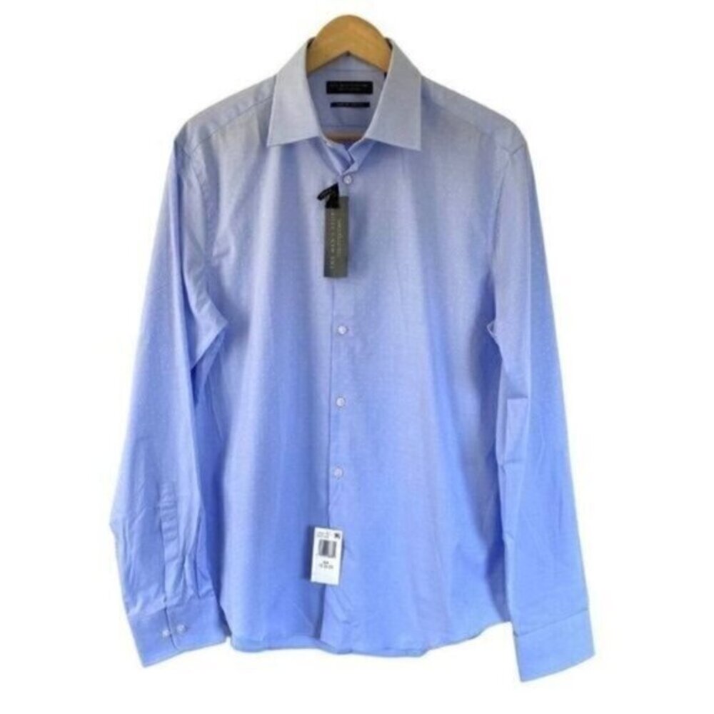 Bloomingdale’s The Men’s Store Blue Slim Fit Stretch Dress Shirt 16” New